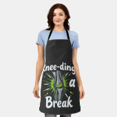 膝を膝で打ちおもしろい直す エプロン (着用した状態)