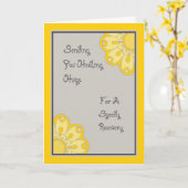 膝手術カード用サンシャインヒーリングハグ カード (黄色い花)