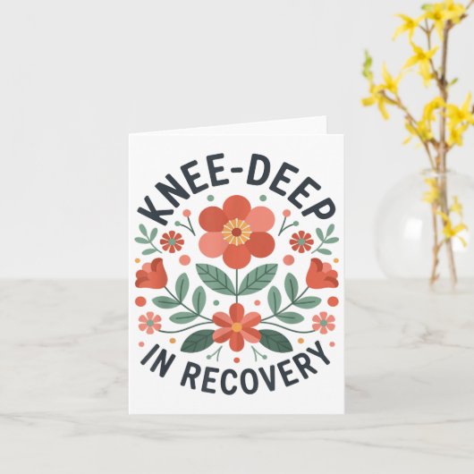 膝置換回復ひざ手術回復_5 カード (黄色い花)