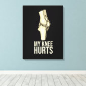 膝置換回復ギフト新規関節手術 キャンバスプリント (インサイチュ (ウッドフロア))