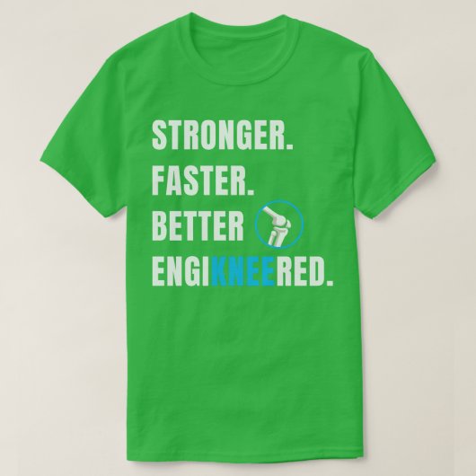 膝置換手術新規膝回おもしろい復 Tシャツ (デザイン正面)