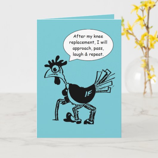 膝置換手術 – おもしろい引用文 カード (黄色い花)