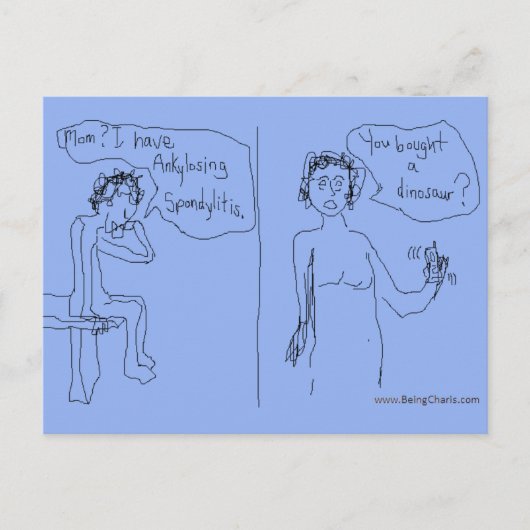 膠着のSpondylitisの発表の漫画の郵便はがき 案内ポストカード (正面)