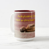 膠着のSpondylitis恐竜のマグではなく ツートーンマグカップ (正面左)