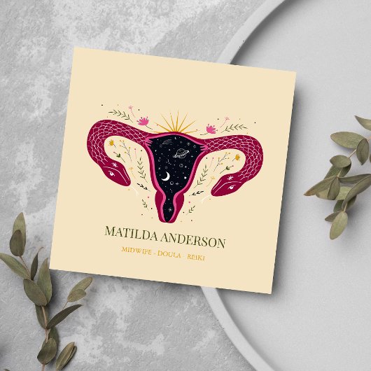 膣モダンデザイン誕生コーチ助産師成熟度 スクエア名刺