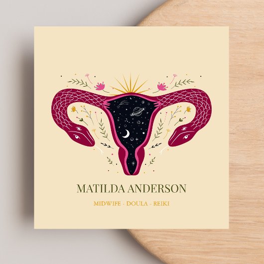 膣モダンデザイン誕生コーチ助産師成熟度 スクエア名刺