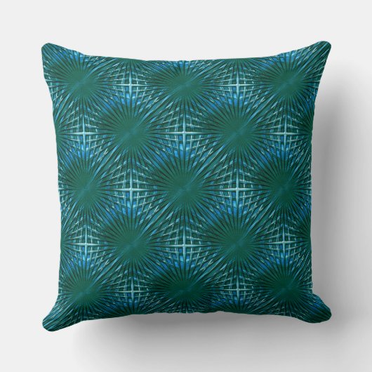 膨らんだまたは膨らんだように見える緑がかったシアンのグリル クッション (裏面)