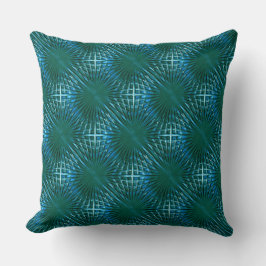 膨らんだまたは膨らんだように見える緑がかったシアンのグリル クッション