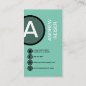 膨らんだモダン緑の気泡 名刺 (裏面)