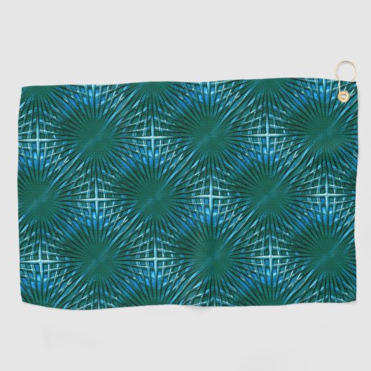 膨らんだ、または膨らんだ感じの緑がかったシアンのグリル ゴルフタオル (横)