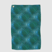 膨らんだ、または膨らんだ感じの緑がかったシアンのグリル ゴルフタオル (正面)
