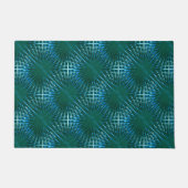 膨らんだ、または膨らんだ見える派手なシアンの尖ったグリッド ドアマット (正面)