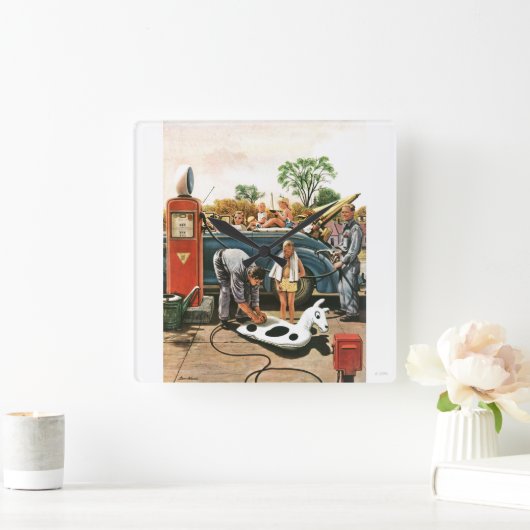 膨張ビーチ玩具 スクエア壁時計 (ホーム)