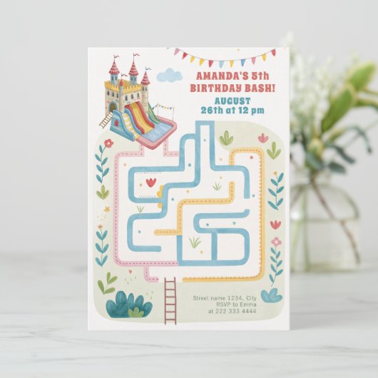 膨張可能なパーティー誕生日 招待状 (スタンド正面)