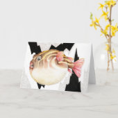 膨脹させたPufferfishの挨拶状 カード (黄色い花)