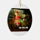 膨脹可能なサンタはMotocycleに乗ります セラミックオーナメント (右)