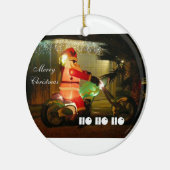 膨脹可能なサンタはMotocycleに乗ります セラミックオーナメント (左)