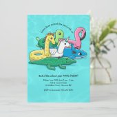 膨脹可能なプールトイ招待状 招待状 (スタンド正面)