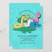 膨脹可能なプールトイ招待状 招待状 (正面/裏面)