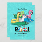 膨脹可能なプールトイ招待状 招待状 (正面/裏面)