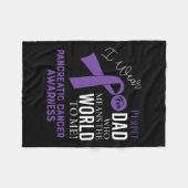 膵がん撲滅運動がんリボン17 フリースブランケット (正面(横))