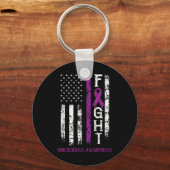 膵炎の戦士アメリカ国旗 キーホルダー (正面)