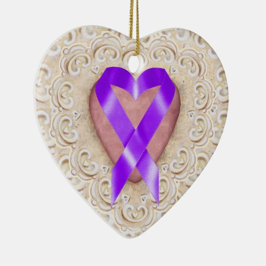 膵臓がんのハート- SRF セラミックオーナメント (右)