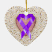 膵臓がんのハート- SRF セラミックオーナメント (正面)