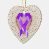 膵臓がんのハート- SRF セラミックオーナメント (左)