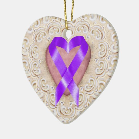 膵臓がんのハート- SRF セラミックオーナメント (左)