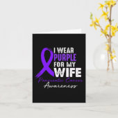 膵臓がんの曾祖母を思い紫色を身に着ける カード (黄色い花)