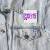 膵臓がんを克服した花リボン 缶バッジ (インサイチュ)