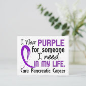 膵臓がんを必要としている人には紫色 ポストカード (スタンド正面)