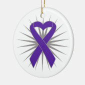 膵臓がんハート帯 セラミックオーナメント (左)