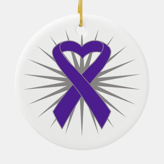 膵臓がんハート帯 セラミックオーナメント (裏面)