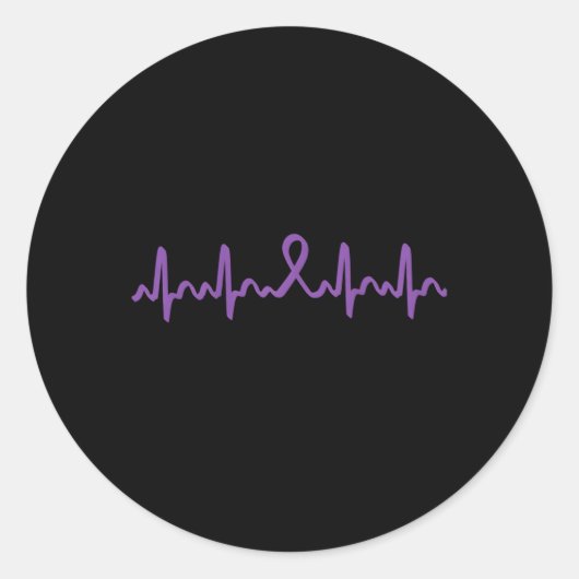 膵臓がんビート膵臓がんリボン ラウンドシール (正面)