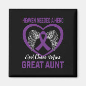 膵臓がん叔母の素晴らし記憶に残る紫色 マグネット (正面)