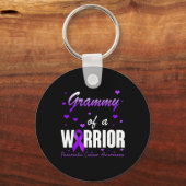 膵臓がん戦士リボン支持のグラミー キーホルダー (正面)