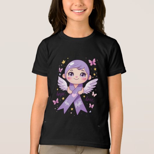 膵臓がん戦闘機への期待 トライブレンドＴシャツ (正面)