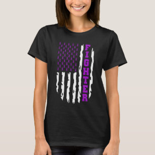 膵臓がん戦闘機アメリカ国旗 Tシャツ