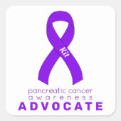 膵臓がん提唱者ホワイトスクエアステッカー スクエアシール (正面)