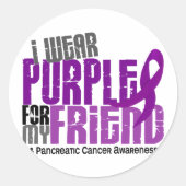 膵臓がん私の友人のための衣服紫6.2 ラウンドシール (正面)