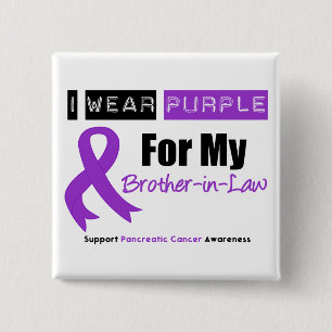 膵臓がん紫色リボン義兄 缶バッジ