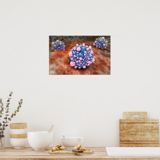 膵臓がん細胞の顕微鏡観察2 ポスター (キッチン)