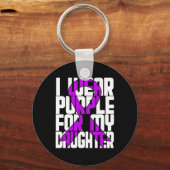 膵臓がん衣服紫色リボンfor Duter キーホルダー (正面)