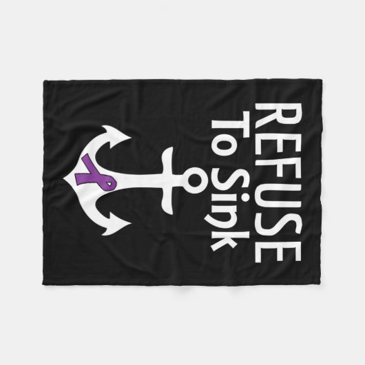 膵臓がん認識度は戦闘機を沈めるのを拒否する フリースブランケット (正面(横))