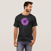 膵臓がん認識度ひまわり紫 Tシャツ (正面フル)