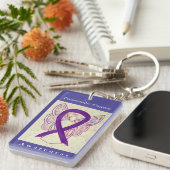 膵臓がん認識度リボンエンジェルキーチェーン キーホルダー (正面右)