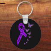 膵臓がん認識度女性蝶レリギ キーホルダー (正面)