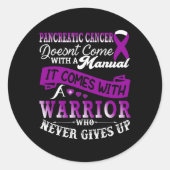 膵臓がん認識度戦士サポートパープル ラウンドシール (正面)